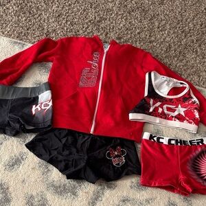 Red KC Cheer Jacket and Shorts Set